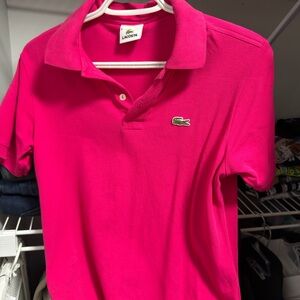 Lacoste Hot Pink Polo with Crocodile Patch